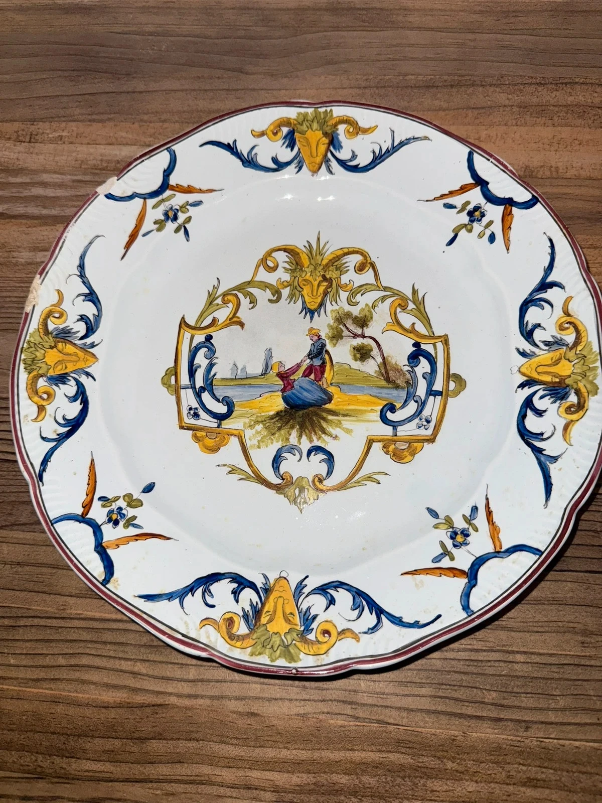 assiette ancienne faïence décor rocaille – photo 2